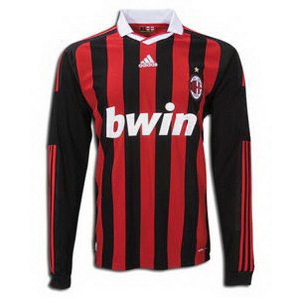 Camiseta AC Milan Replica Primera Ropa ML Retro 2009/2010 Rojo